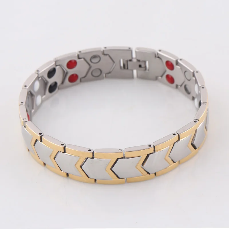 New Design 4 in 1 Germanium & Magnetic Stainless Steel Health Bracelet
