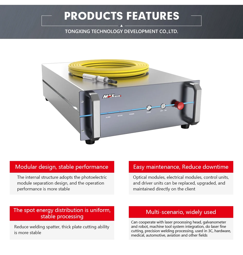 Original High Quality 3kw Laser Source Fiber Laser Cutting Machine Spare Parts MAX Laser Source