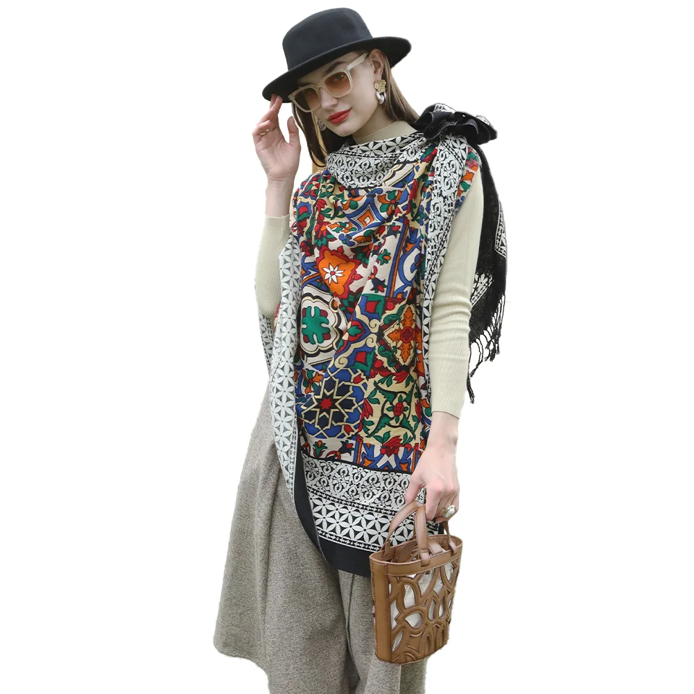 larger size woman long winter oversized pashmina scarf wool shawls manufacturer