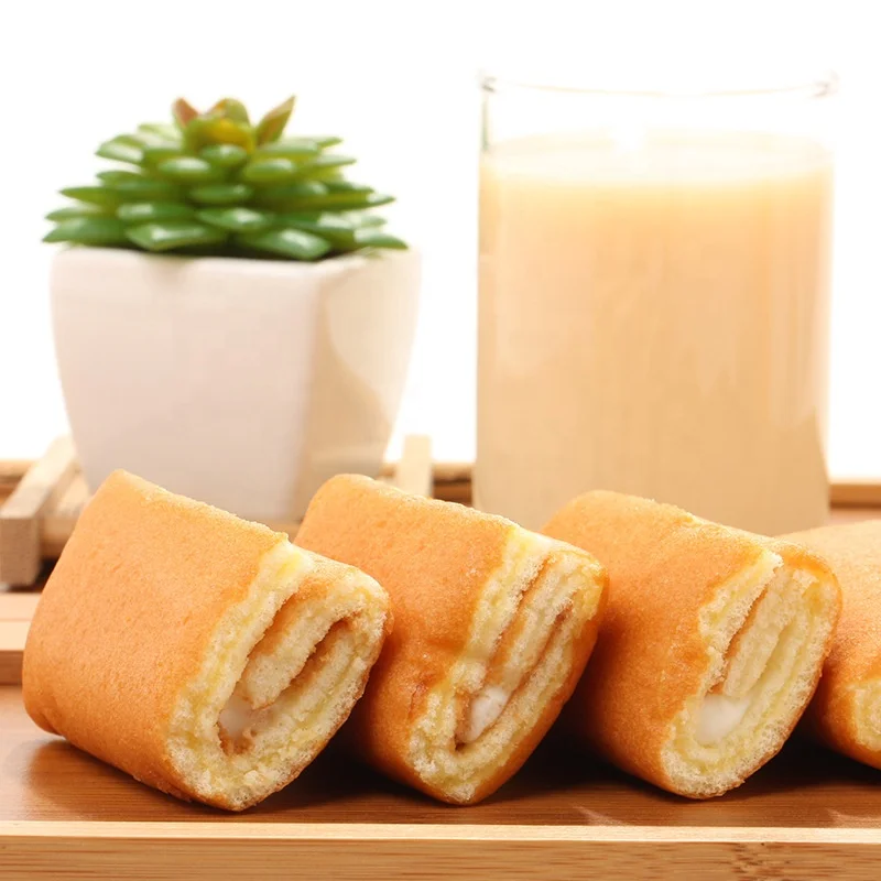 Sweet 160g Swiss Roll Fruit Chocolate Orange Banana Flavor Sandwich Cake Dessert for Breakfast Pastry