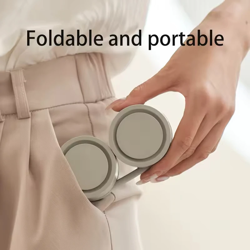 Wearable Sports  usb Neck Fan Hands Free Aromatherapy Hand-free Pocket Portable Folding USB Rechargeable hanging cooling fan