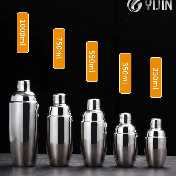 Bar tool wine tea milk strainer mixer bottle cobbler metal shaker stainless steel cocktail shakers