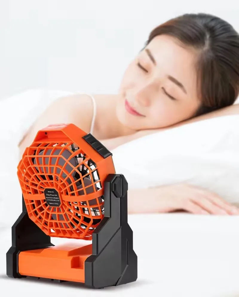 Custom color logo in stock rechargeable hang  pedestal dc desk fans for Camping outdoor