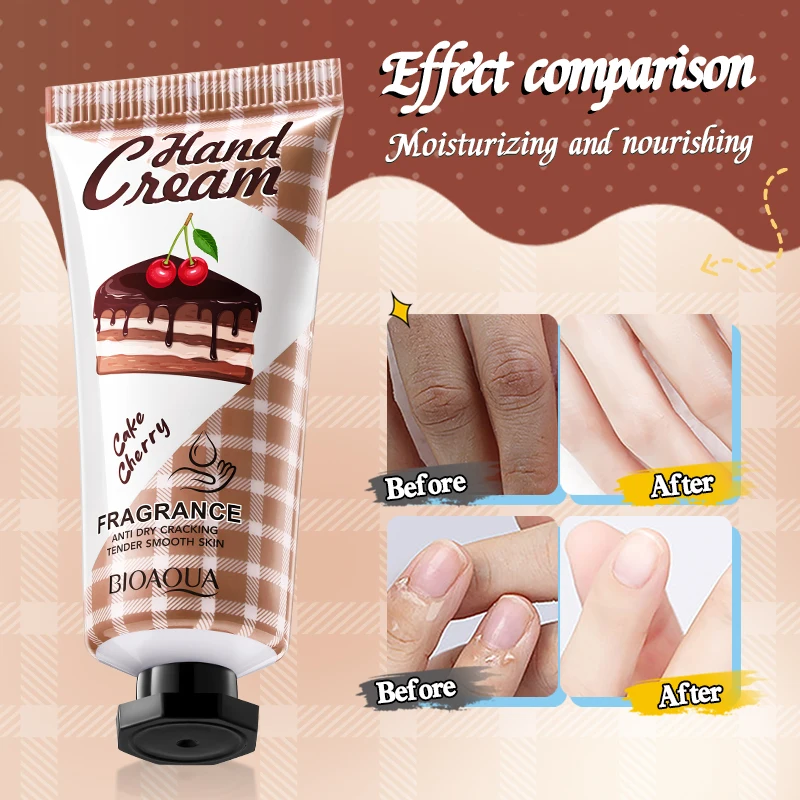 BIOAQUA Organic Fruits Strawberry Blueberry Cherry Orange Nourishing Anti-Wrinkle Smooth Skin Whitening Lotion Mini Hand Cream