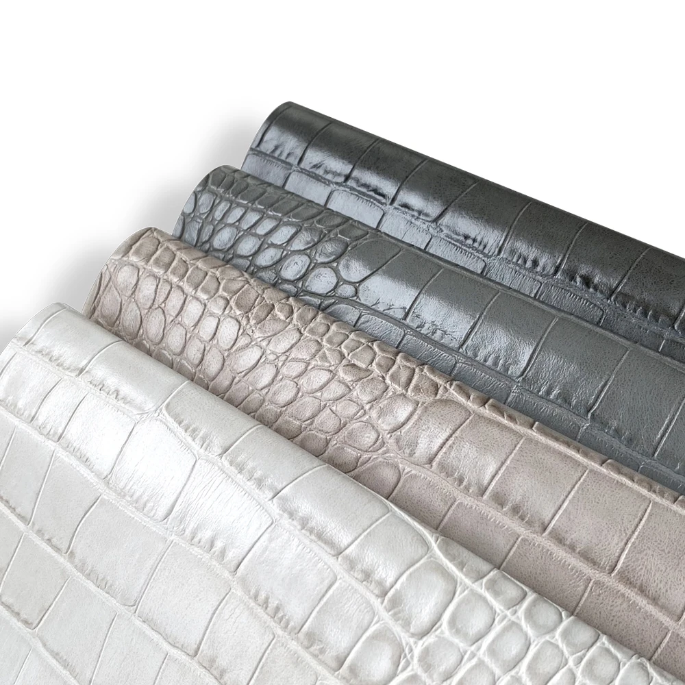 2023 NEW D083  Classics crocodile pattern PU leather fabric 1.2mm thickness high quality luggage leather artificial leather