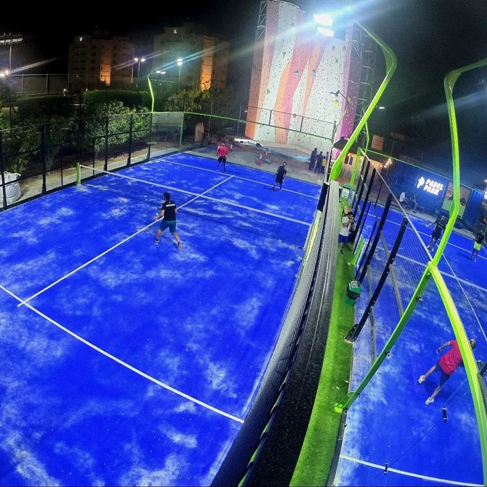2024Padel Courts China Padel Court with Roof Manufacturer Easy to Assemble 8 PCS LED Light Paddle Court