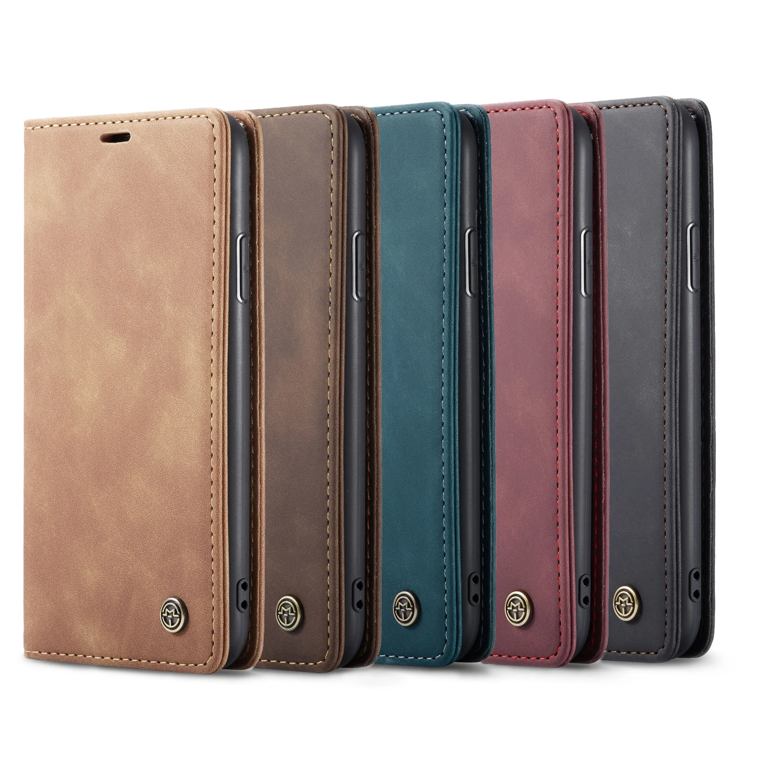 CaseMe Custom Logo Flip Wallet Leather Phone Case For iPhone 13 12 Pro Max For Samsung For Huawei For OnePlus