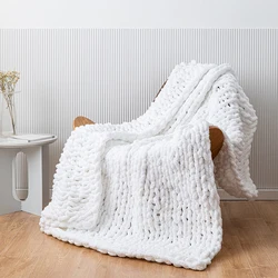 Белые супер уютные толстые вязаные одеяла ручной работы на заказ для домашнего декора