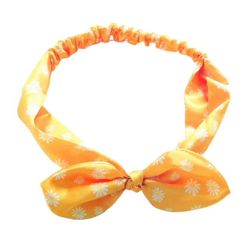 Elastic Knotted Bow Fashion Rabbit Ears Headband Turban Headwrap Headband