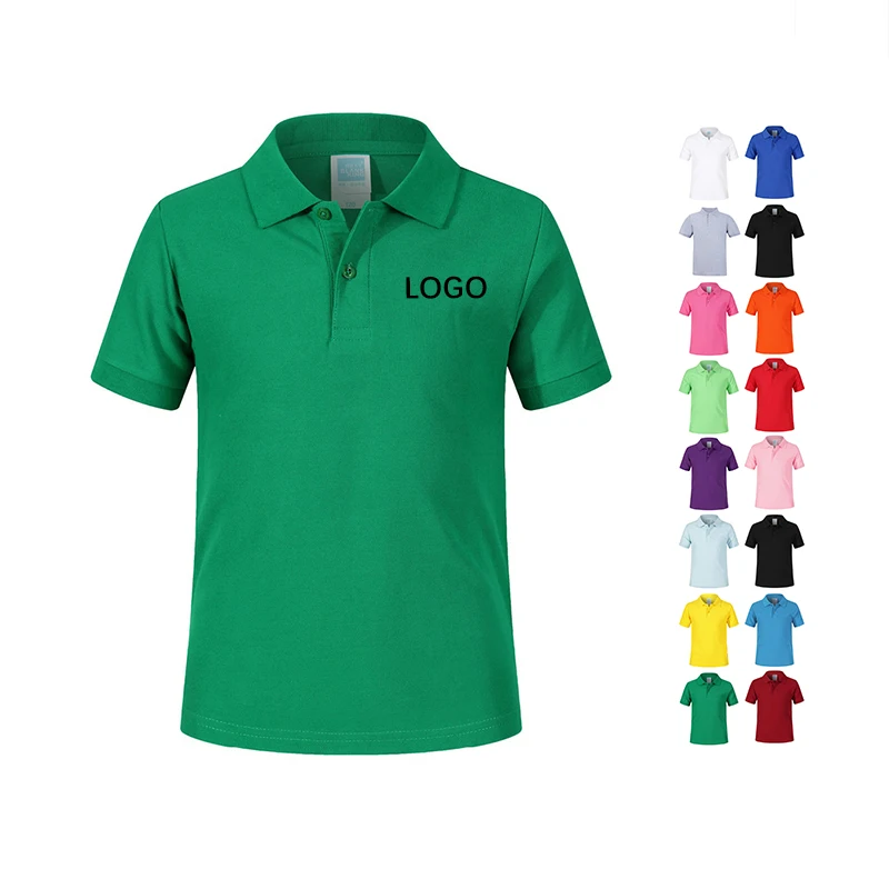 Custom Wholesale Primary School Uniform Designs Summer Printing White Blank Short Sleeve Polo Shirts For Kids