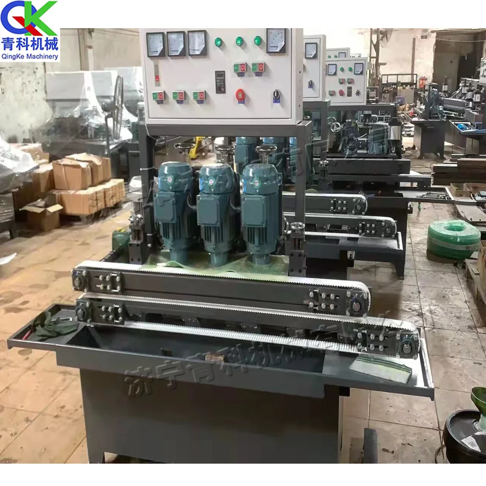0-3m/ min Decorative Rock Plate Grinding Plate Chamfering Machine 4 Head Glass Straight Line Trimming Machine