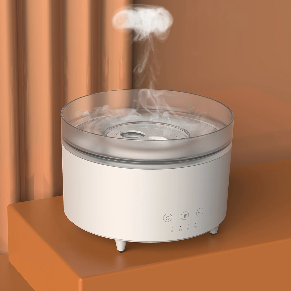 
2021 New Design AC Warm Mist Desktop Humidifier Innovative Aromatherapy Diffuser Humidifier With Mood Light 