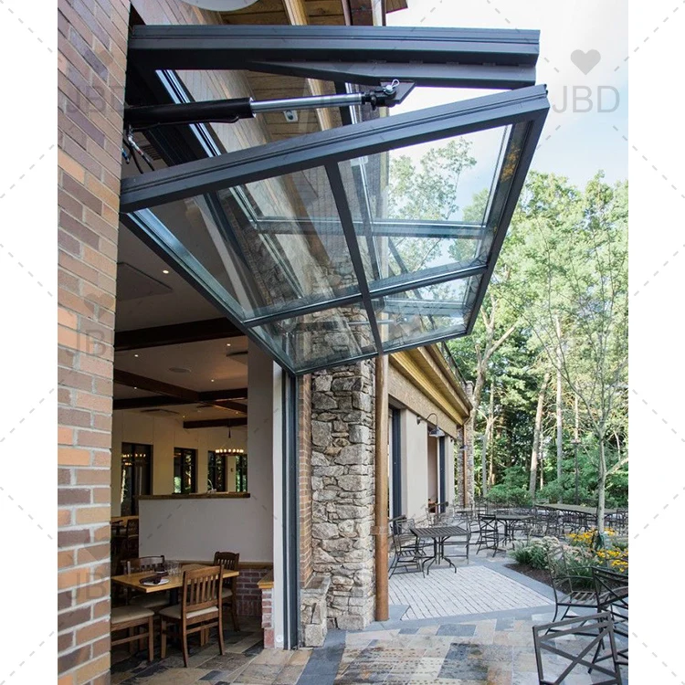 JBDhome Aluminum Double Glazed Top and Bottom Folding Windows Easy to Operate Folding Windows for Cafes and Stores