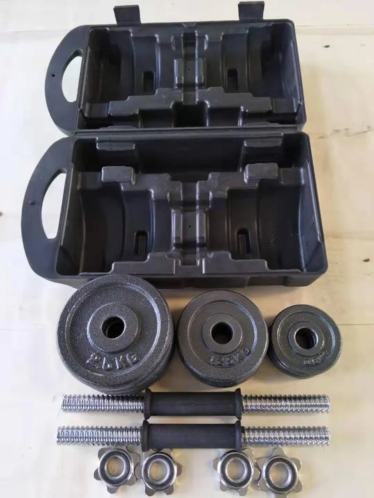 High Quality Cast Iron and Painting Weight Adjustable Dumbbell Set 15-25-30kg Custom Logo Fitness & Exercise Gear for Gym Use