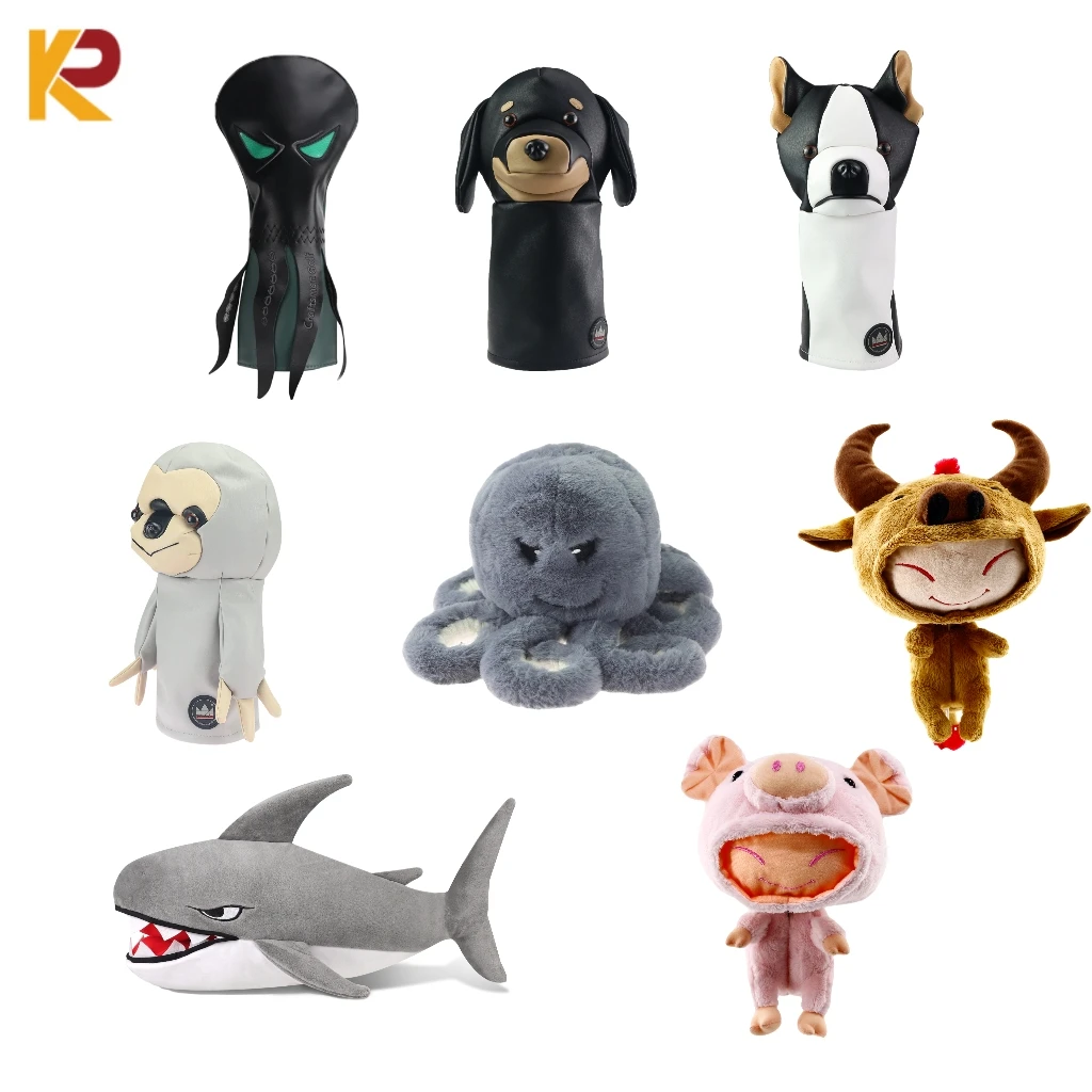Wholesale Custom Golf Accessories Animal Funny Plush Driver Golf Headcovers Club Golf Head Covers