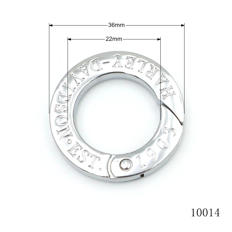 chrome plated zinc alloy spring ring trigger bag ring accessories bag metal fittings
