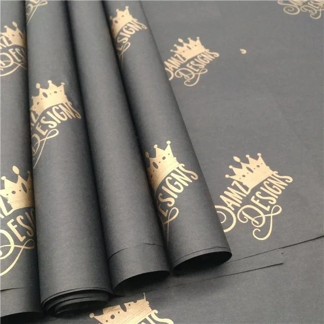 Wholesale Custom Eco-Friendly Crepe Kraft Gift Wrapping Paper One Side Printed Double-Coated Wood Pulp Roll