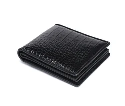 Luxury real crocodile skin leather bifold wallet mens custom business and travel wallet for men