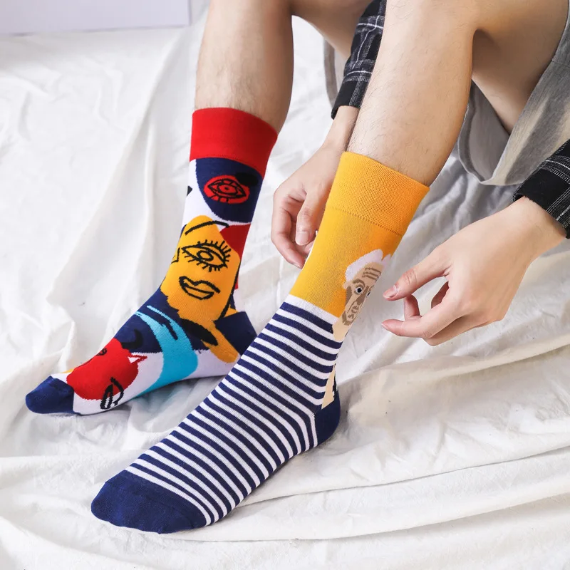 High fashion jacquard socks cotton soft strawberry unique custom design casual funny socks crazy socks unisex