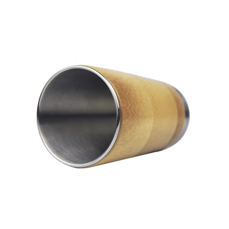 Custom Logo High-quality Thermos Bamboo 304 Stainless Steel Hot Selling Products Bamboo Cup Coffee Tumbler.