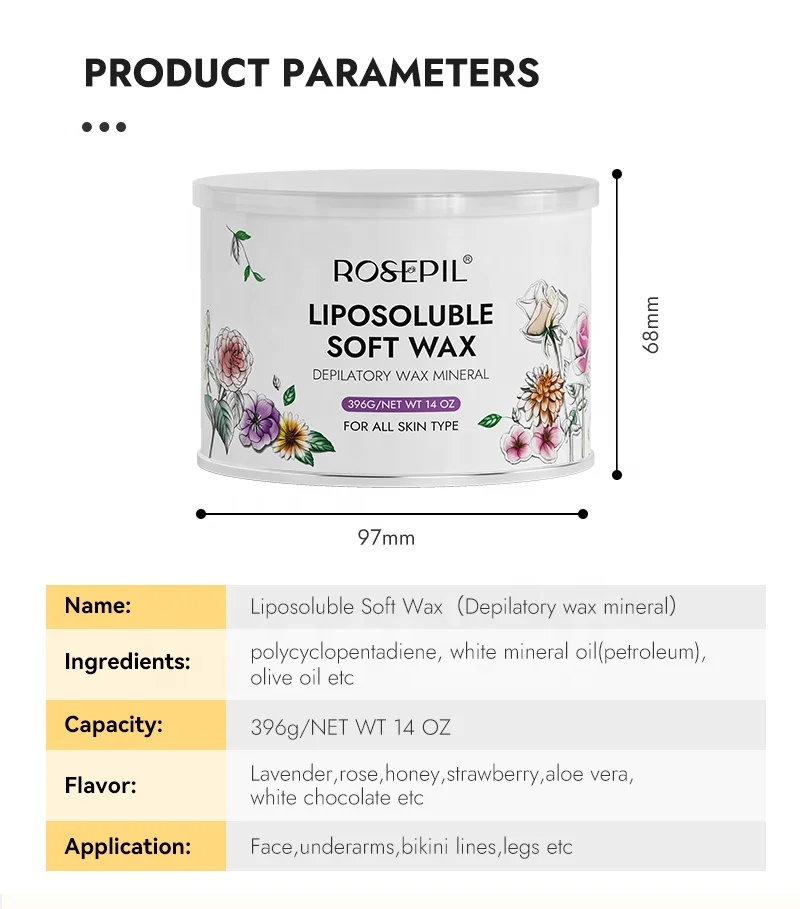 China Factory 2024 Hot Sale Salon Quality 400g 800g Soft Wax Professional Depilatory Brazilian Wax Tin Hair Removal