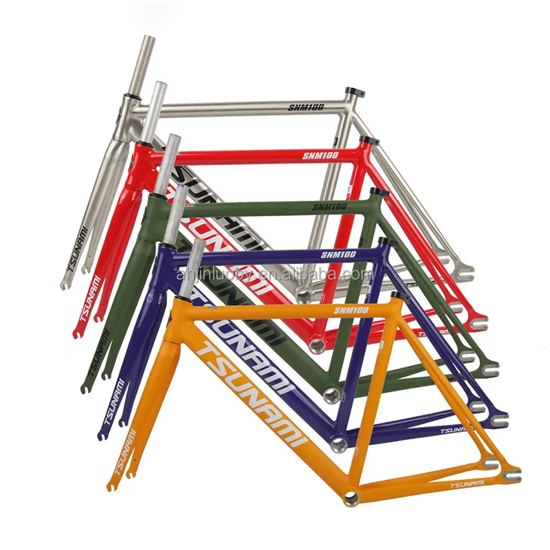 Tsunami Snm100 Aluminum Fixed Gear Frame And Fork Fixie Bike 49Cm 52Cm 55Cm  700C Track Bicycle Parts Frameset Bike Frames