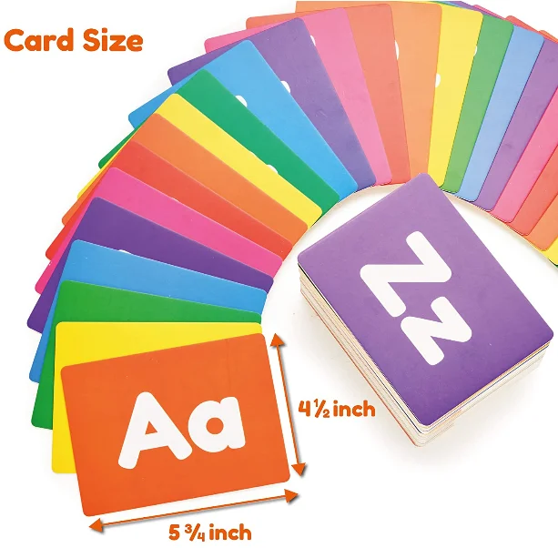 custom OEM kids educational  number flashcards educational flash alphabet letter manth play games cards with tin