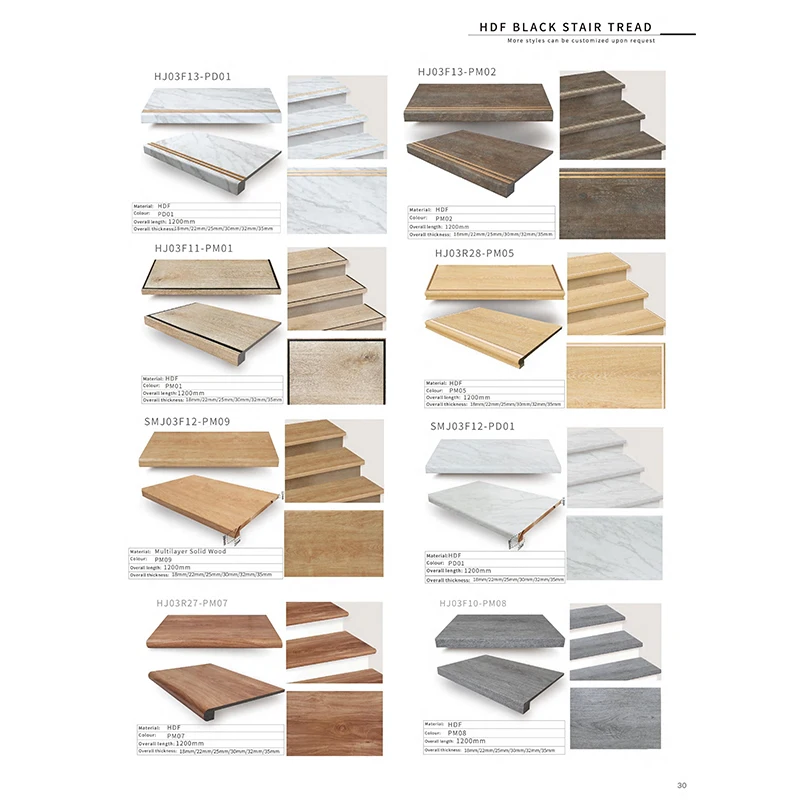 non slip safety step wood stair treads for home use