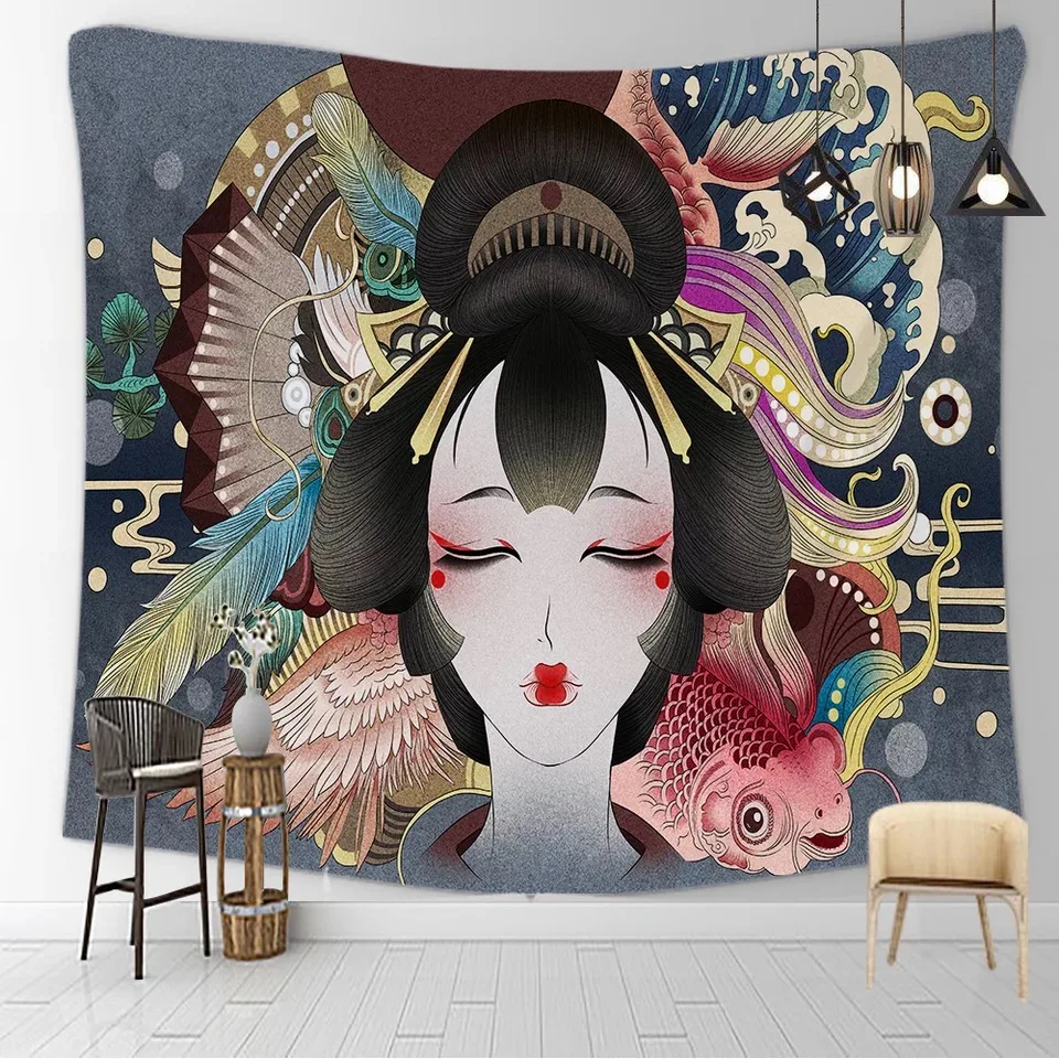 ins household goods background cloth tapestry Japanese style wall hanging beach mat hanging cloth