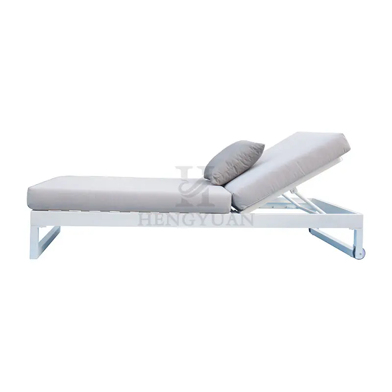 Adjustable Sun Lounger Aluminium Swimming Pool Lounge Chair Outdoor Sunbed