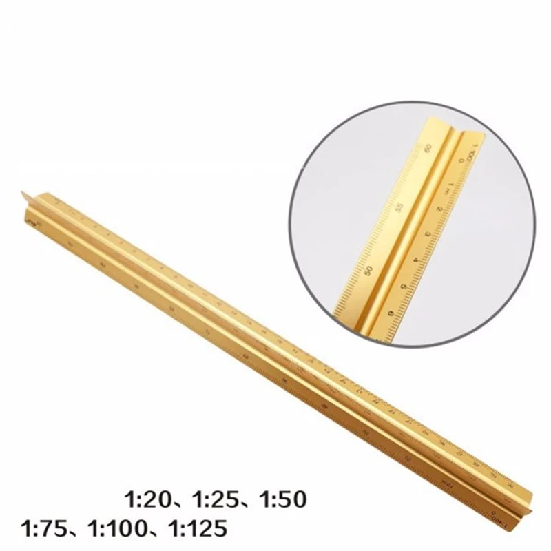 Christmas Gift Metal Ruler Aluminum Scale Ruler Triangular Ruler