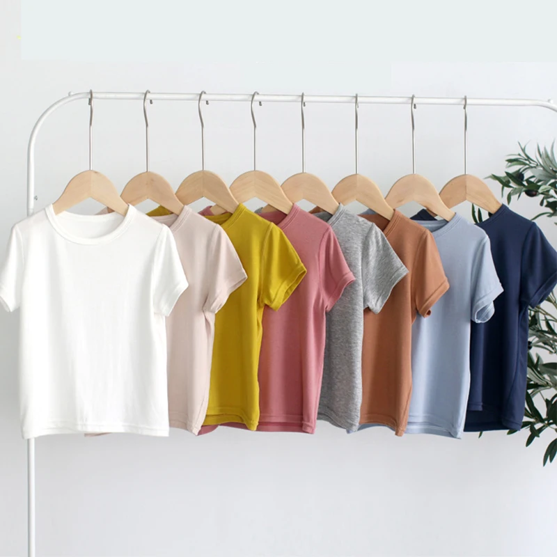 Teen Boys School Uniform Shirt Boy Kids Clothing Cool Modal Colorful Short Sleeve Boy T Shirt