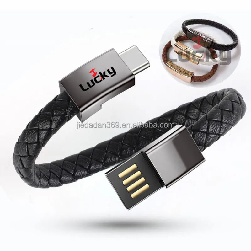 Christmas Gift Wrist Ornament 8 Pin Micro Usb Cord Type-c Charging Cable Bracelet Charger Cable Usb