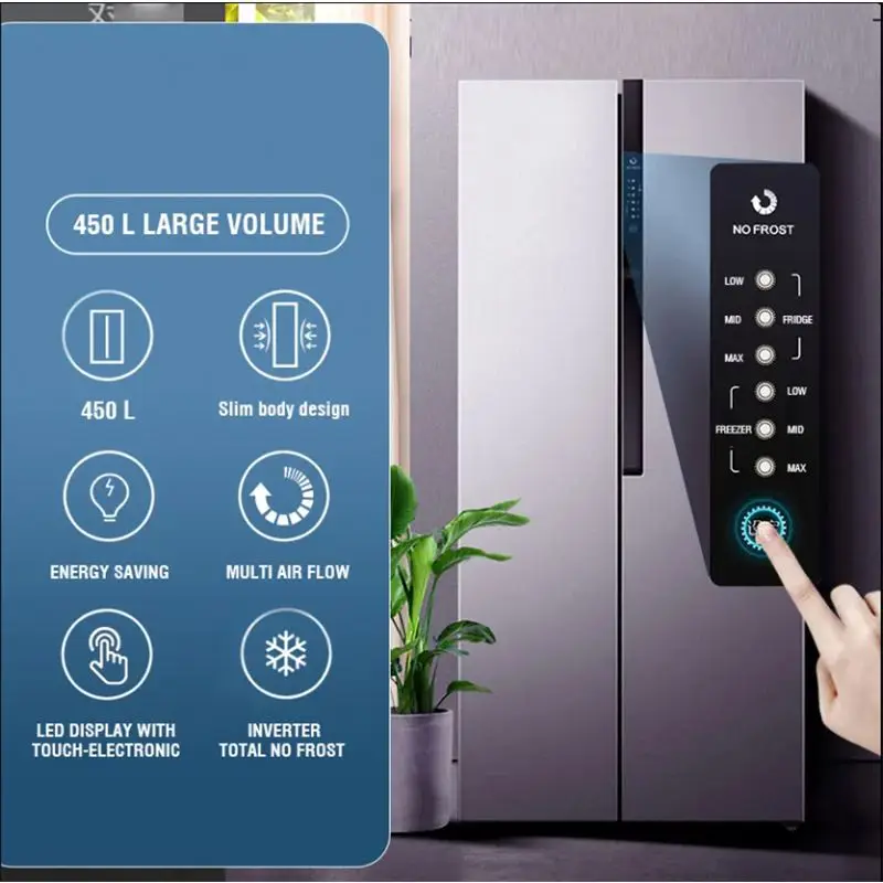 450L Cheap Price Household American Fridge Freezer Side-By-Side Refrigerators