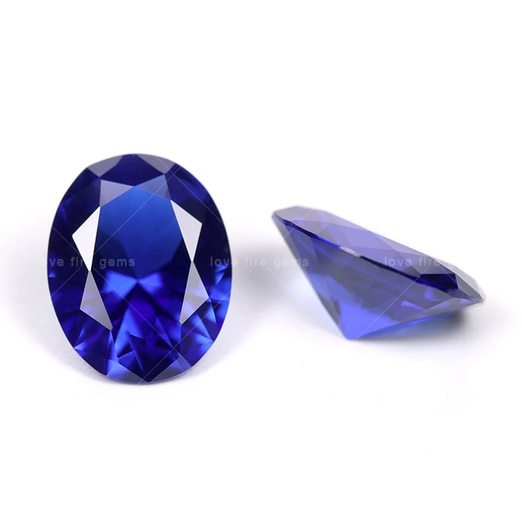 6*8mm 3A good quality 123# sapphire blue oval cut synthetic loose nano gems