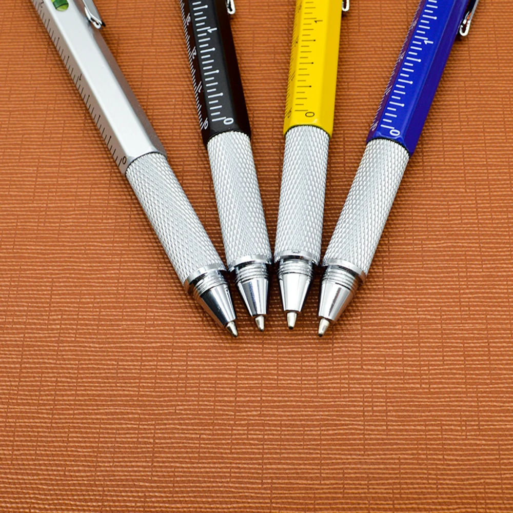 Multifunctional Tool Metal Screwdriver Ballpoint Pen 6 In 1 Multi Tool Pen