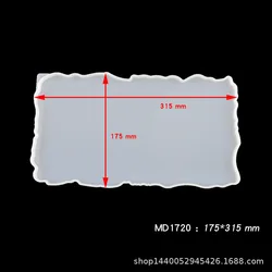 K031907 DIY Resin Mold tray and coaster &fruit tray plate silicone mold Rectangle Large Fruit Tea Tray Molds for Craft