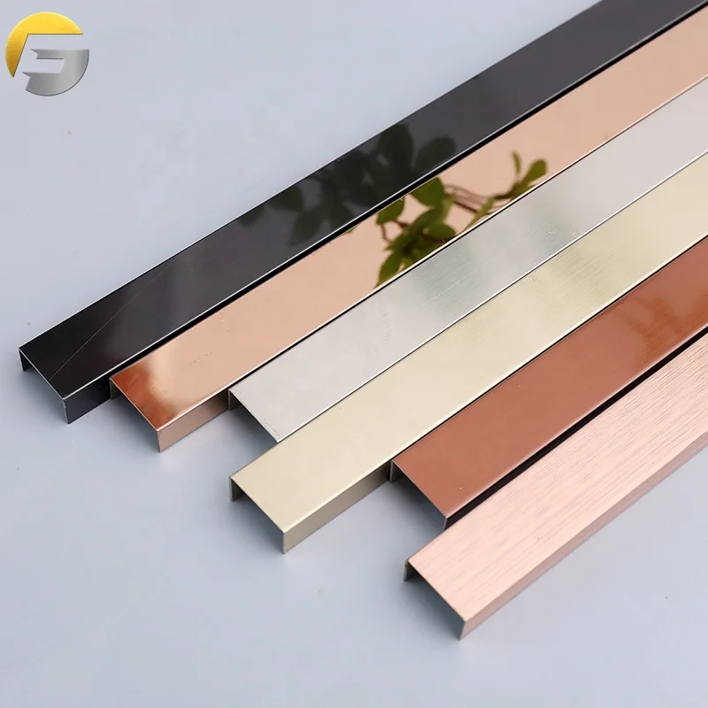 CL0084 Decorative Profiles Hotel Wall 316 Bronze Pvd Color Coated Decorative 201 Stainless Steel Metal Wall Edge Trim Strips