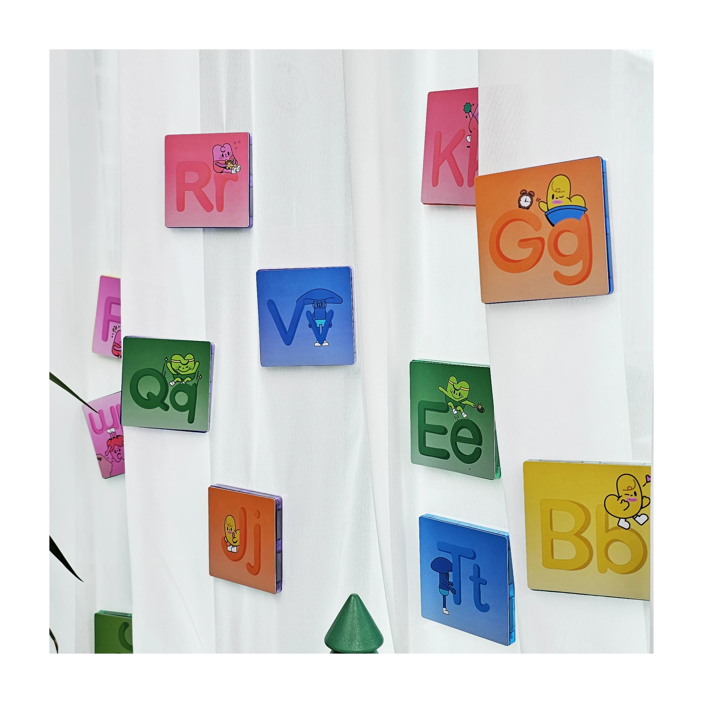 MNTL Magnetic Alphabet And Flash Cards Puzzle 26pcs Alphabet Magnetic Toppers Building Blocks For Kids Early Education