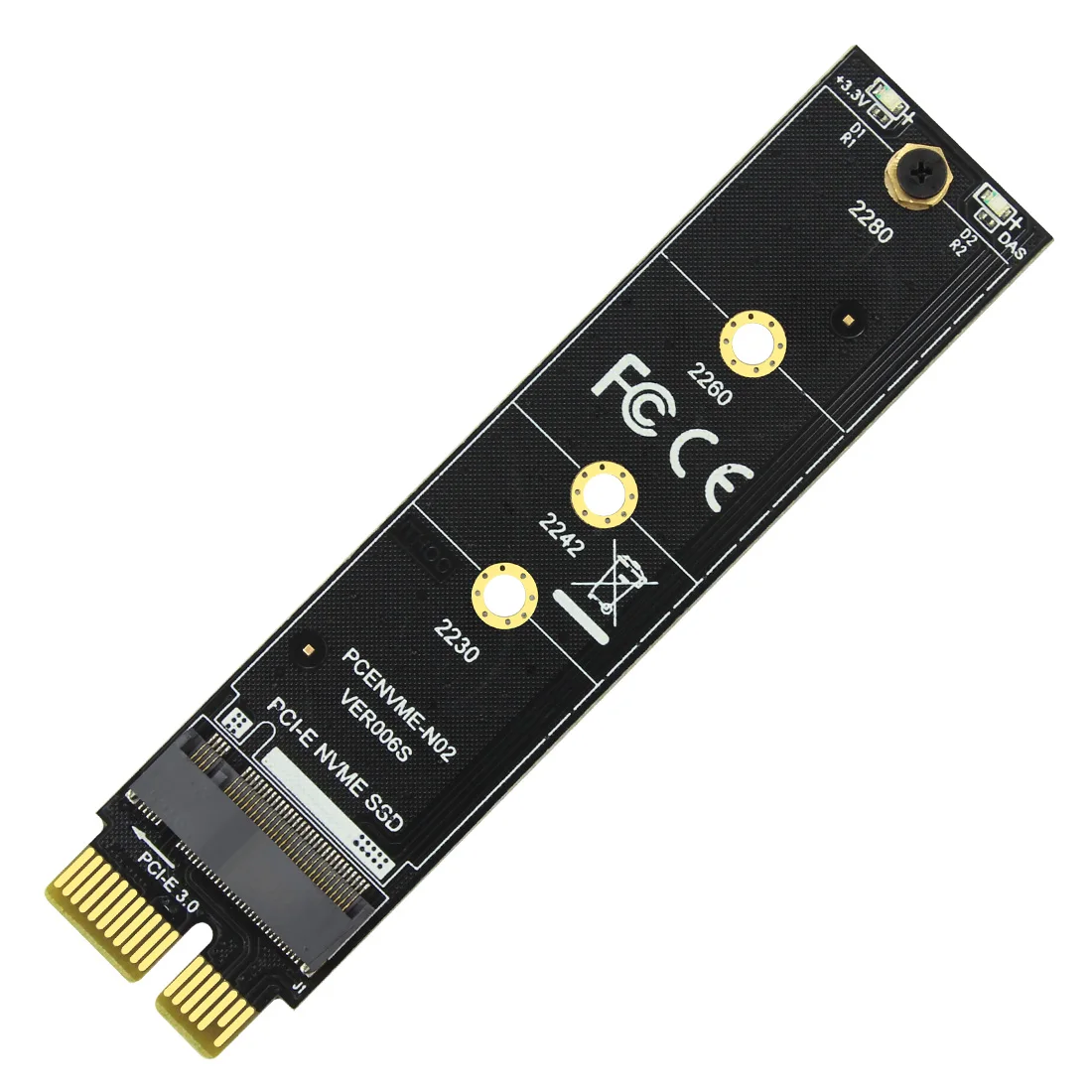 
PCI-E PCI Express 3.0 X1 to M.2 M KEY Interface NVMe SSD PCIE M.2 Riser Card Adapter Heatsink SSD 2230 2242 2260 2280 Full Speed 