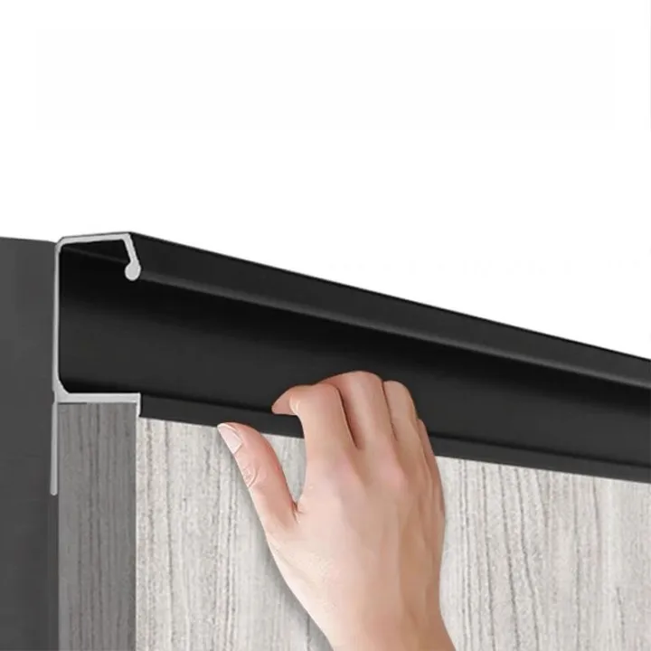 Wardrobe Concealed Door Kitchen Cupboard Cabinet Hidden Aluminium Profile Decorative Pull U F G Shape Edge Handles