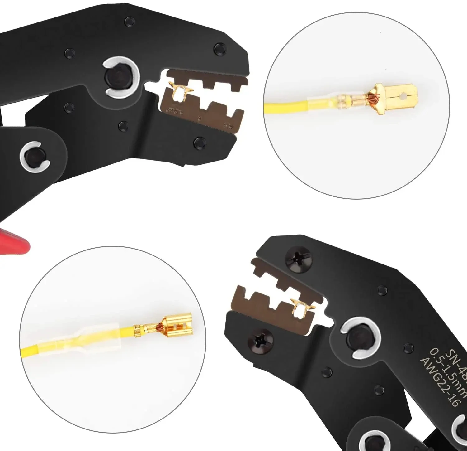 sn-48b crimping tool 600 pcs 4.8/6.3 plug terminal crimper crimping pliers wire 0.5-1.5mm2 alicate AWG 20-15 hand tool krimptang