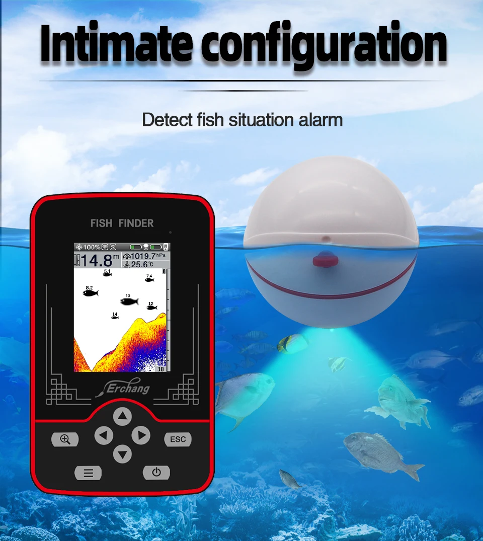 In Stock Portable Marine Wireless Sonar HD Color Screen Intelligent Detector Waterproof Smart Fishfinder