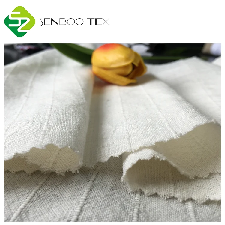 Eco-friendly natural breathable in stock linen viscose blend fabric 30/70 for dress