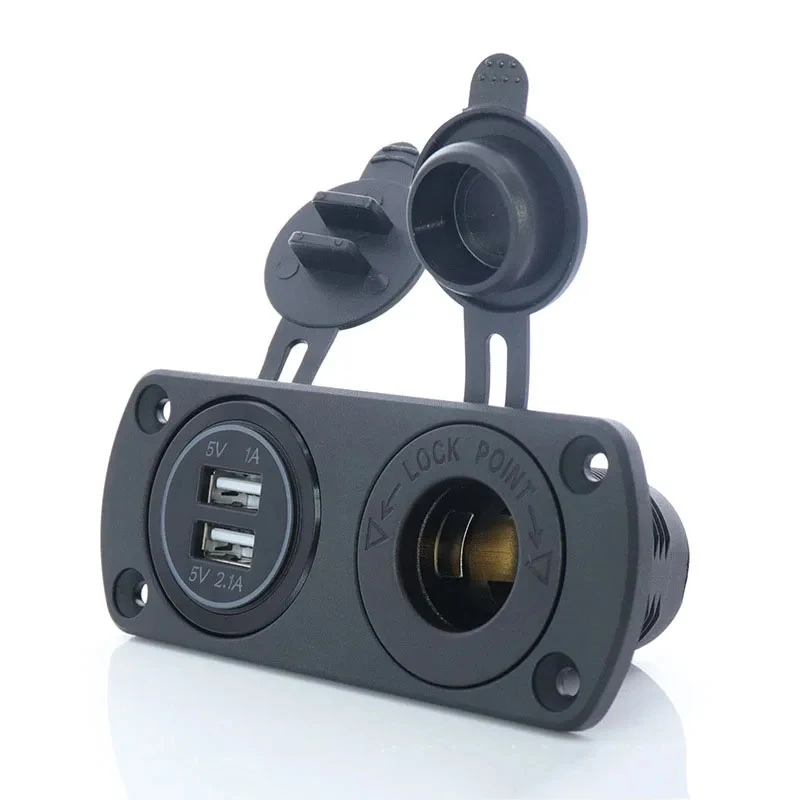 2-в-1 двойной USB автомобильный прикуриватель панель 12 В зарядное устройство адаптер питания розетка морской