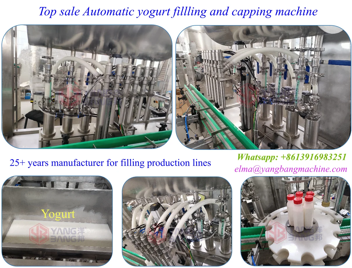 Automatic Servo Motor Piston Pump Yogurt Filling Machine Bottle Yogurt Milk Filling and Production Machine Line