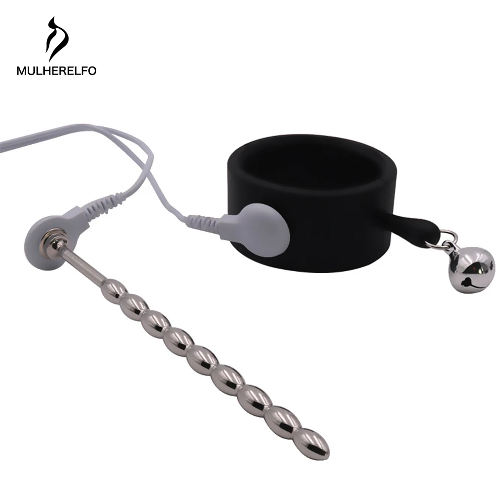 Кольцо для пениса MULHERELFO с электрошоком, Электрический уретральный катетер, медицинские тематические кольца, игрушки