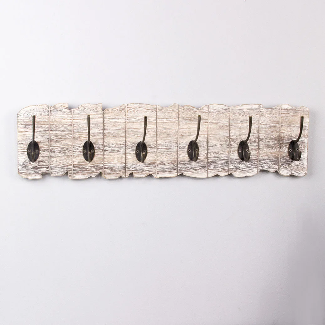 wooden Rustic Classic Style Home Wall Collection Board 5 Key Hooks Pine Plaque