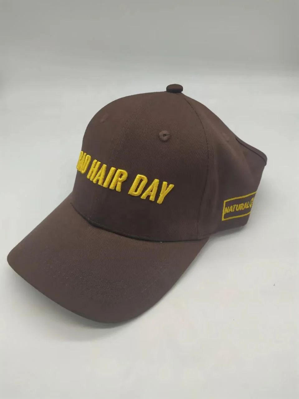 custom 3D embroidery logo backless ponytail curly baseball cap afro back open satin/silk lined/lining  half hats cool for afro