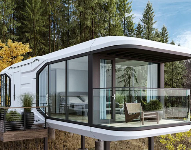 8.5m Outdoor Movable Smart Home Space Capsule Cabin Ship For Various Theme Large B&B Homestay Villa Hotel Activity House
